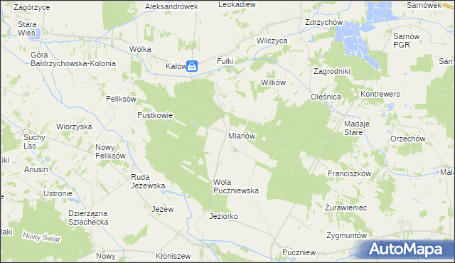 mapa Mianów, Mianów na mapie Targeo