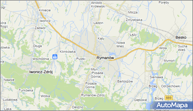 mapa Rymanów, Rymanów na mapie Targeo