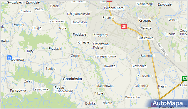 mapa Szczepańcowa, Szczepańcowa na mapie Targeo