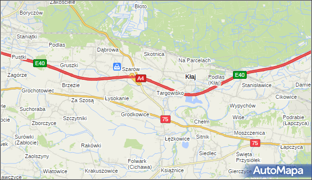 mapa Targowisko gmina Kłaj, Targowisko gmina Kłaj na mapie Targeo