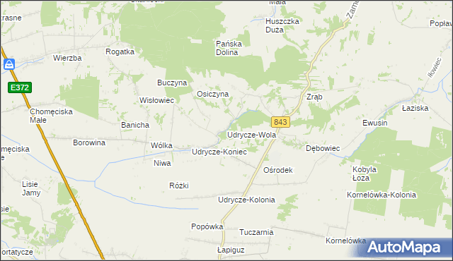 mapa Udrycze-Wola, Udrycze-Wola na mapie Targeo