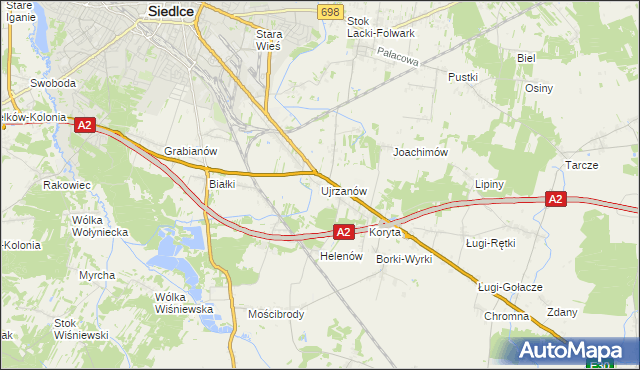 mapa Ujrzanów, Ujrzanów na mapie Targeo