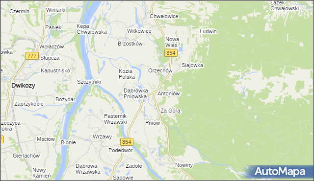 mapa Antoniów gmina Radomyśl nad Sanem, Antoniów gmina Radomyśl nad Sanem na mapie Targeo