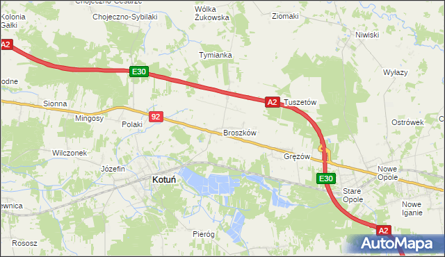 mapa Broszków, Broszków na mapie Targeo