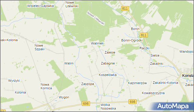 mapa Dubicze gmina Stara Kornica, Dubicze gmina Stara Kornica na mapie Targeo