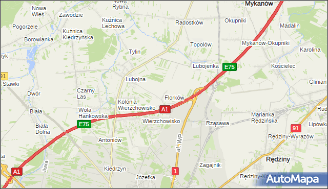mapa Florków, Florków na mapie Targeo