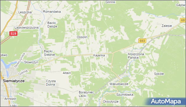 mapa Kajanka, Kajanka na mapie Targeo