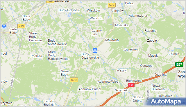 mapa Kuklówka Radziejowicka, Kuklówka Radziejowicka na mapie Targeo