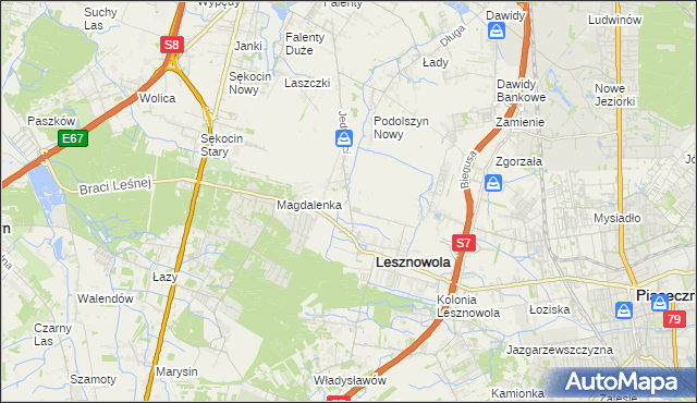 mapa Lesznowola-Pole, Lesznowola-Pole na mapie Targeo