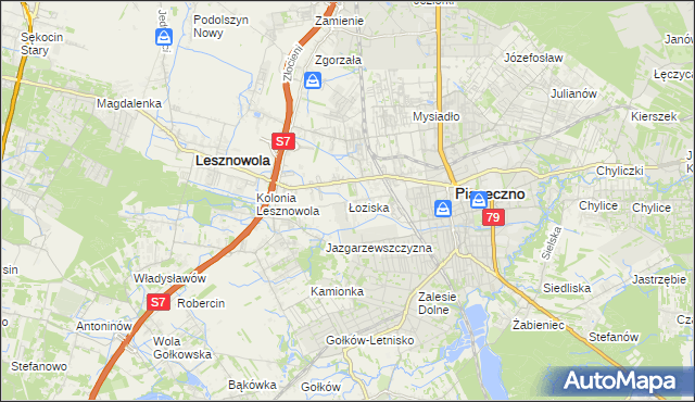 mapa Łoziska, Łoziska na mapie Targeo