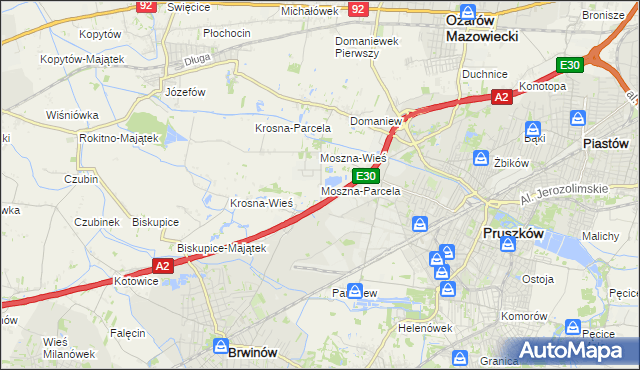 mapa Moszna-Parcela, Moszna-Parcela na mapie Targeo