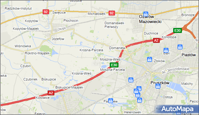 mapa Moszna-Wieś, Moszna-Wieś na mapie Targeo