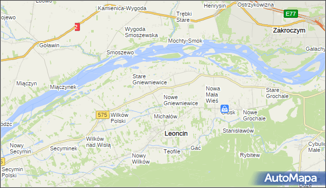 mapa Nowe Gniewniewice, Nowe Gniewniewice na mapie Targeo