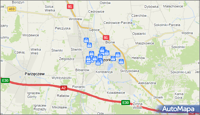 mapa Ozorków, Ozorków na mapie Targeo