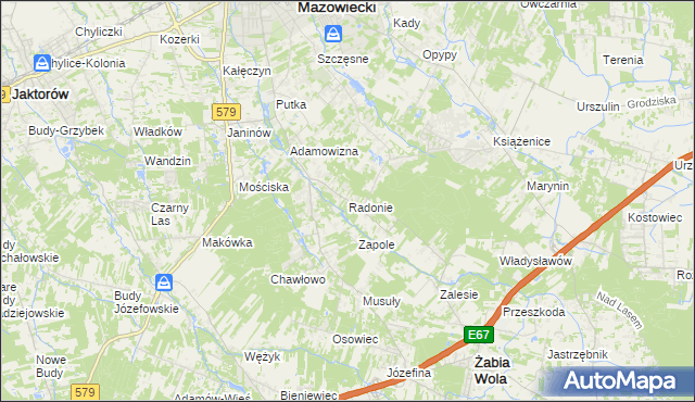 mapa Radonie, Radonie na mapie Targeo