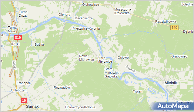 mapa Stare Mierzwice, Stare Mierzwice na mapie Targeo