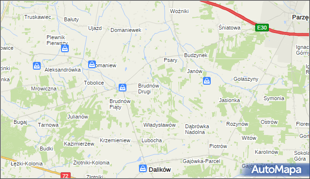 mapa Stefanów gmina Dalików, Stefanów gmina Dalików na mapie Targeo