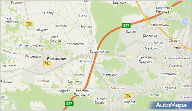 mapa Szczukowskie Górki, Szczukowskie Górki na mapie Targeo