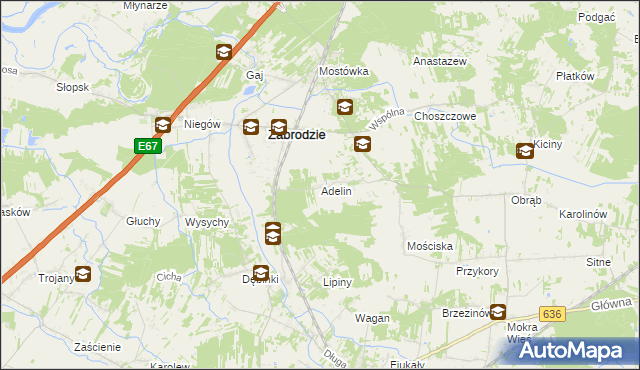mapa Adelin gmina Zabrodzie, Adelin gmina Zabrodzie na mapie Targeo