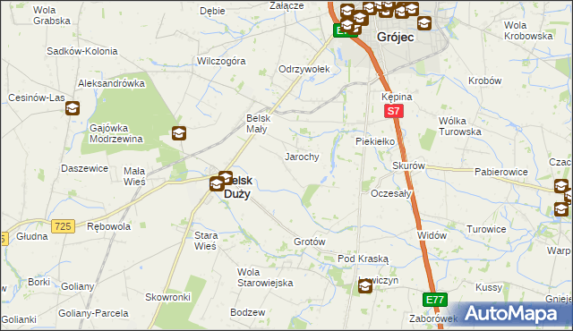 mapa Anielin gmina Belsk Duży, Anielin gmina Belsk Duży na mapie Targeo