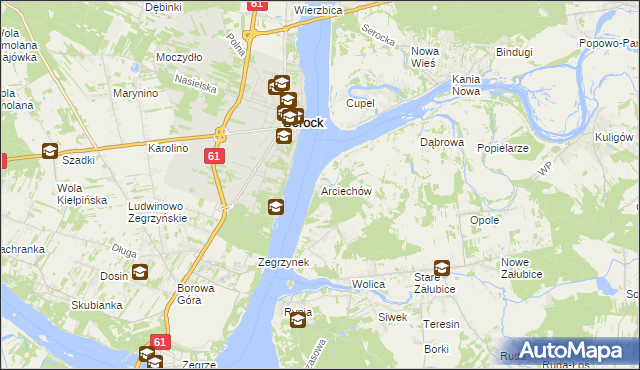 mapa Arciechów gmina Radzymin, Arciechów gmina Radzymin na mapie Targeo