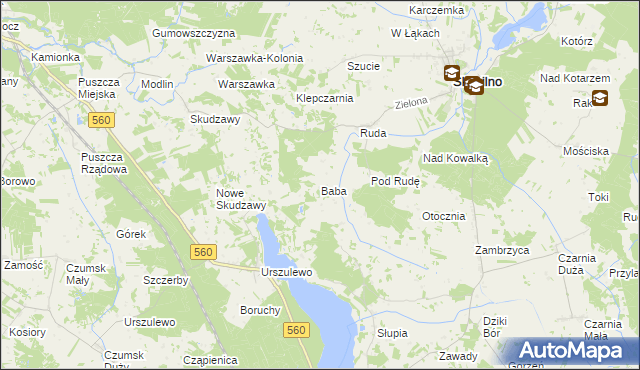 mapa Baba gmina Skrwilno, Baba gmina Skrwilno na mapie Targeo
