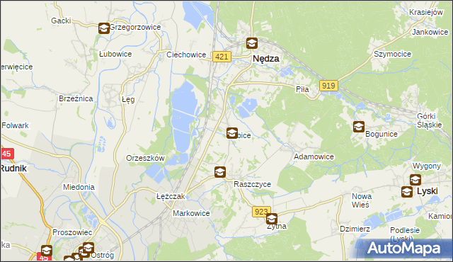 mapa Babice gmina Nędza, Babice gmina Nędza na mapie Targeo