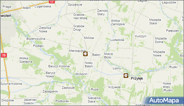 mapa Babin gmina Przyłęk, Babin gmina Przyłęk na mapie Targeo