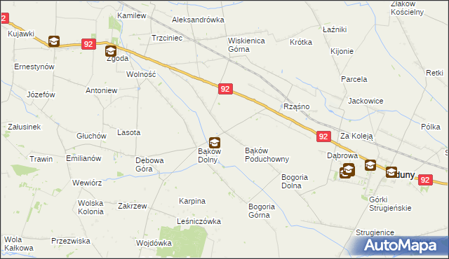 mapa Bąków Górny, Bąków Górny na mapie Targeo