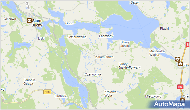 mapa Bałamutowo, Bałamutowo na mapie Targeo