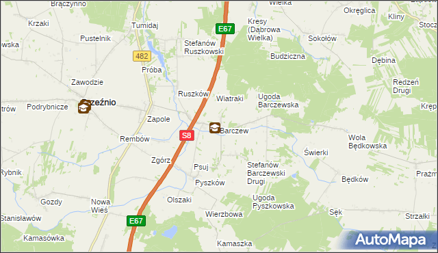 mapa Barczew, Barczew na mapie Targeo