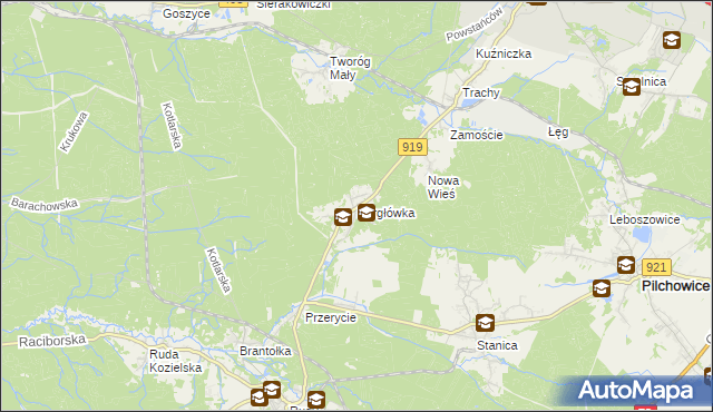 mapa Bargłówka gmina Sośnicowice, Bargłówka gmina Sośnicowice na mapie Targeo