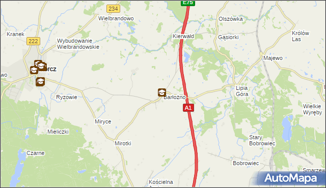 mapa Barłożno, Barłożno na mapie Targeo