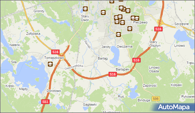 mapa Bartąg, Bartąg na mapie Targeo