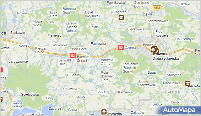 mapa Barwałd Górny, Barwałd Górny na mapie Targeo