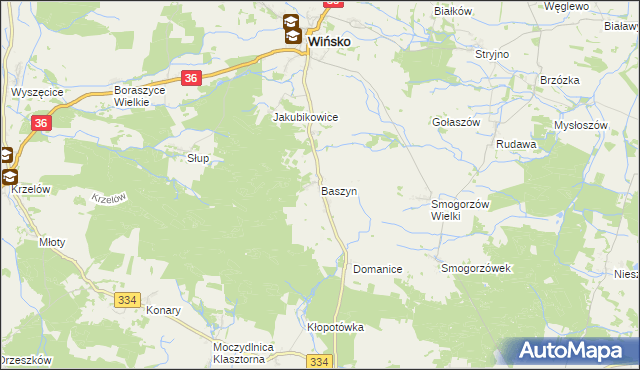 mapa Baszyn, Baszyn na mapie Targeo