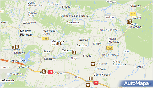 mapa Bęczków, Bęczków na mapie Targeo