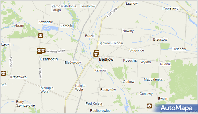 mapa Będków powiat tomaszowski, Będków powiat tomaszowski na mapie Targeo