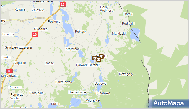 mapa Berżniki, Berżniki na mapie Targeo