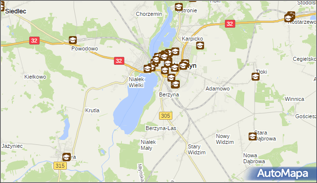 mapa Berzyna, Berzyna na mapie Targeo