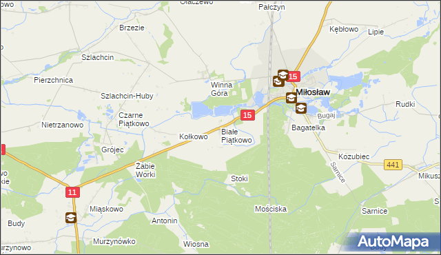 mapa Białe Piątkowo, Białe Piątkowo na mapie Targeo