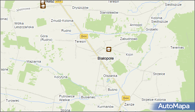 mapa Białopole powiat chełmski, Białopole powiat chełmski na mapie Targeo