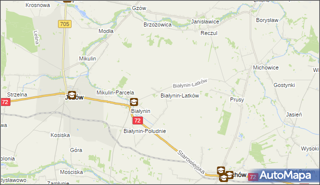 mapa Białynin-Latków, Białynin-Latków na mapie Targeo