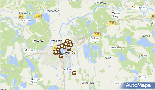 mapa Bielsko gmina Międzychód, Bielsko gmina Międzychód na mapie Targeo