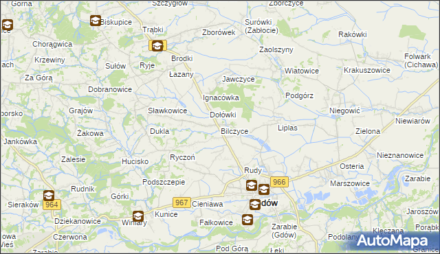 mapa Bilczyce, Bilczyce na mapie Targeo