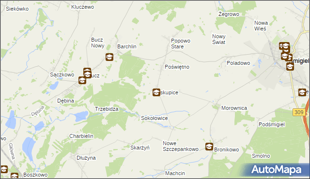 mapa Biskupice gmina Przemęt, Biskupice gmina Przemęt na mapie Targeo