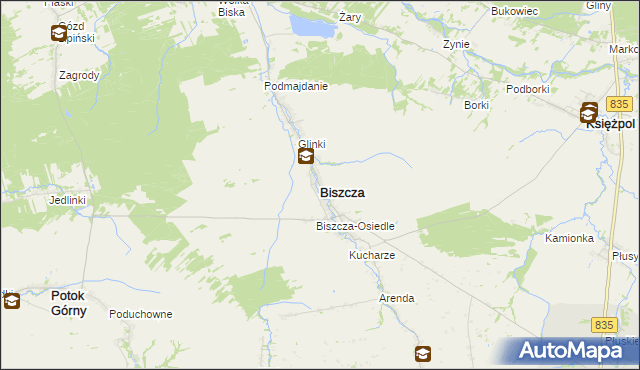 mapa Biszcza, Biszcza na mapie Targeo