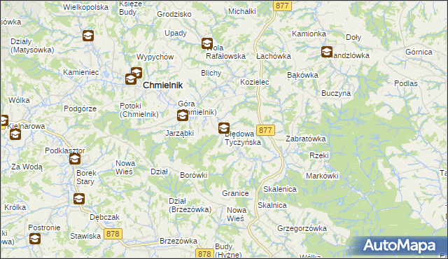 mapa Błędowa Tyczyńska, Błędowa Tyczyńska na mapie Targeo