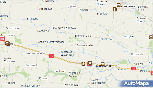 mapa Błomino-Jeże, Błomino-Jeże na mapie Targeo