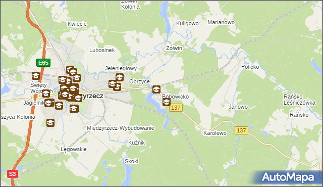 mapa Bobowicko, Bobowicko na mapie Targeo